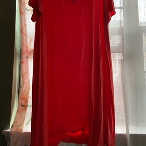 Red dress with cross back